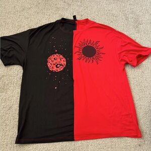Red/black sun and moon SHEIN shirt